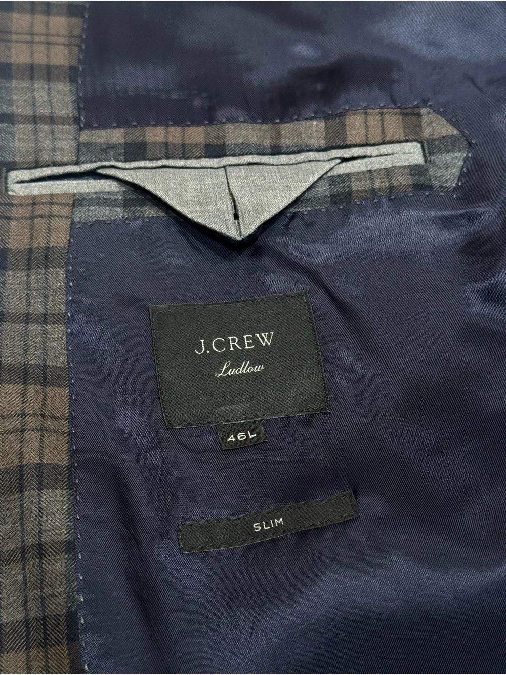 J.Crew Ludlow Men's Plaid Sport Coat in Blue and Brown
